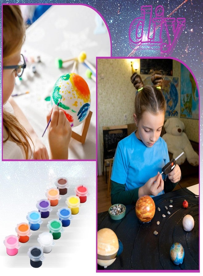 Innconee 36 Solar System Model Project Kit Include 14 Solar System Foam Balls 12 Pigment 2 Brushes DIY Polystyrene Spheres Balls for Outer Space Planet Foam Kids School Science Projects - Image 5